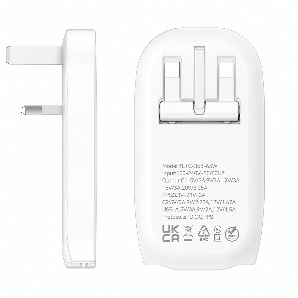 65W Fast Charger Flat Plug
