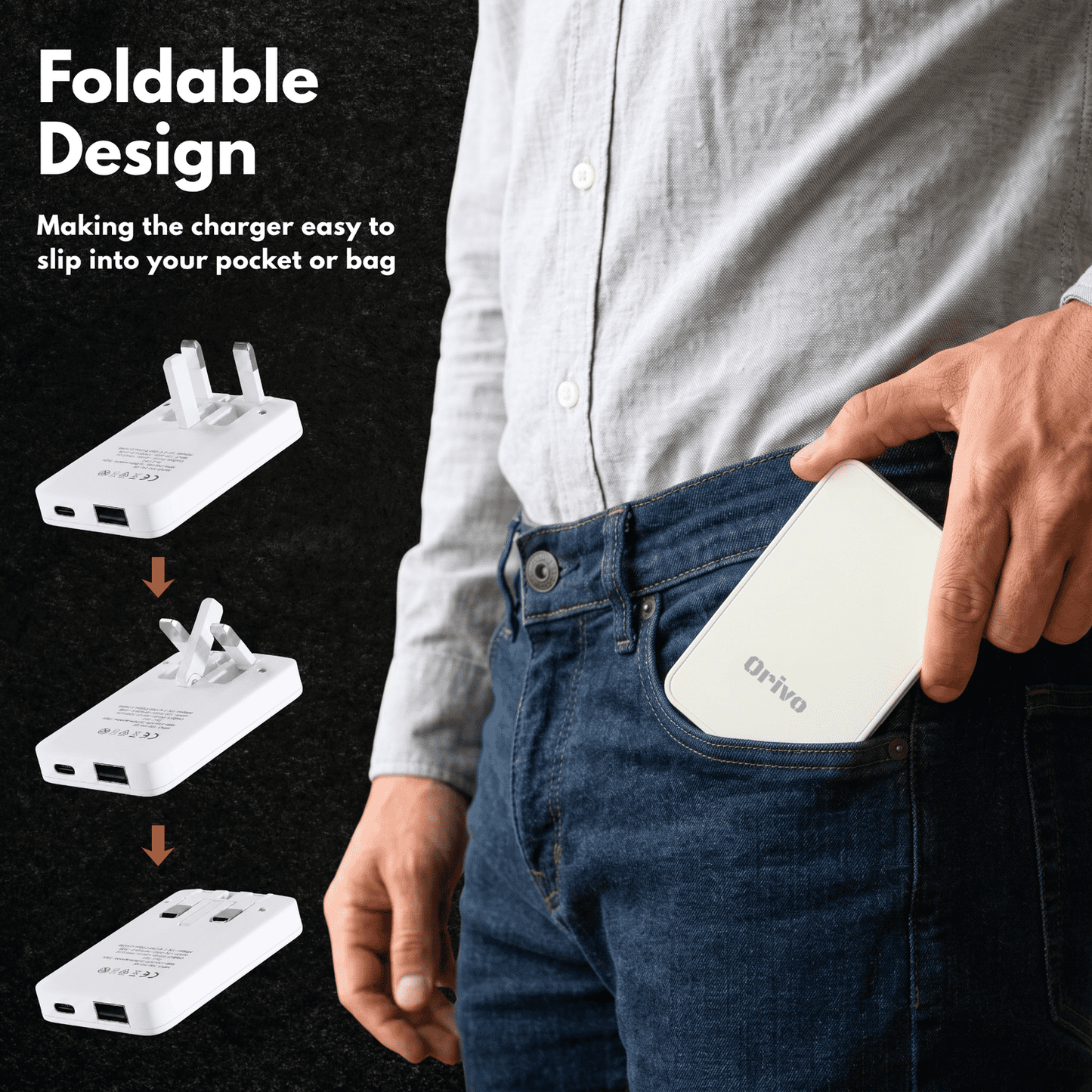 20W Ultra Slim Flat USB-C Wall Charger White