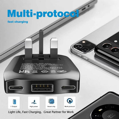 65W Ultra Slim Flat USB-C Wall Charger Black