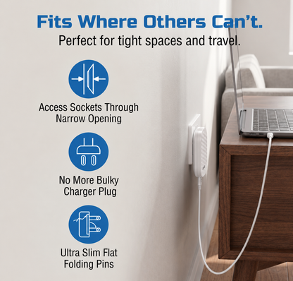 65W Ultra Slim Flat USB-C Wall Charger White