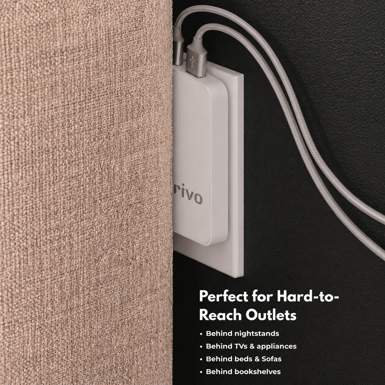 20W Ultra Slim Flat USB-C Wall Charger White