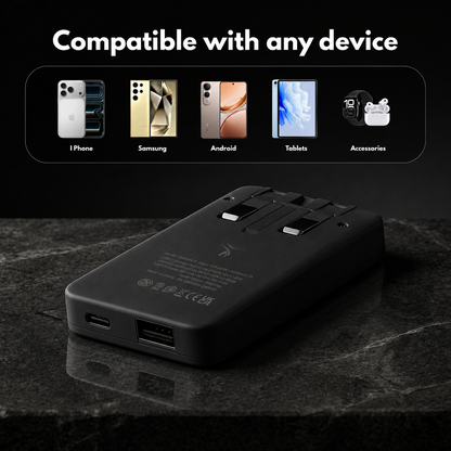 20W Ultra Slim Flat USB-C Wall Charger Black