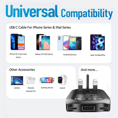 65W Ultra Slim Flat USB-C Wall Charger Black